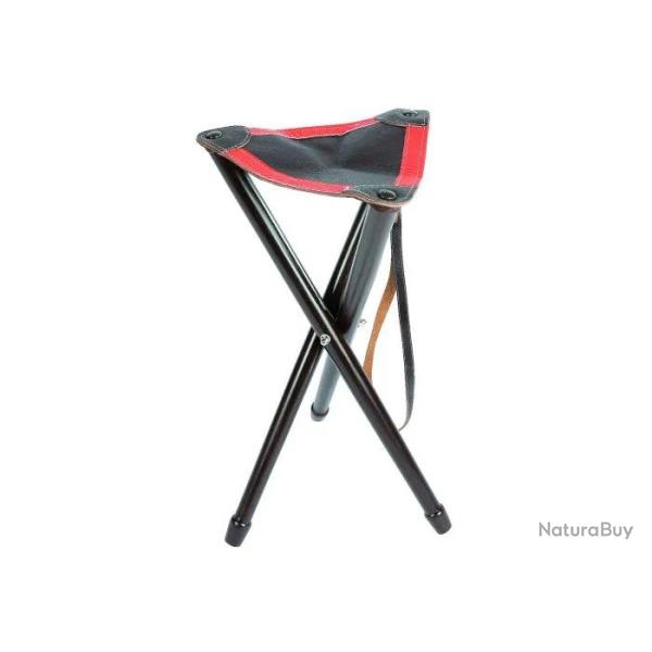 Tr�pied Januel En Bois 65 cm Avec Dessus En Cuir Et Bande Fluo Orange