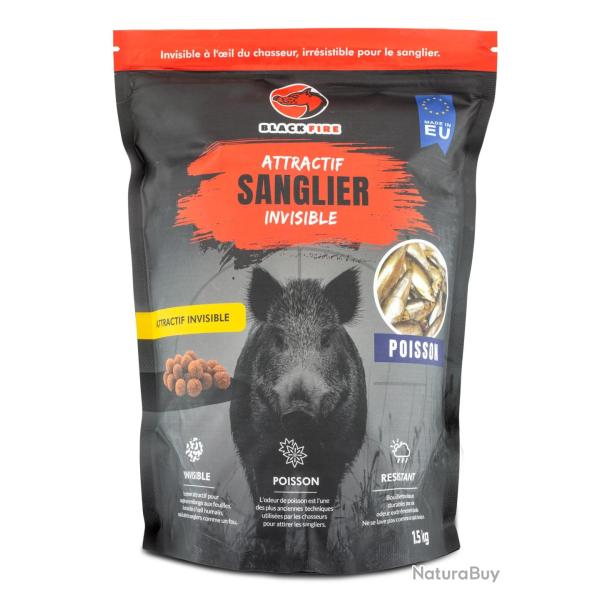 Attractif Sanglier Black Fire Invisible 1,5 Kg Poisson