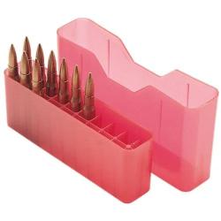 Bo&icirc;te De Rangement Pour 20 Balles De Chasse Calibre 30-06, 243Win, 270Win, 308Win-rouge transparent