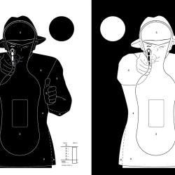 100 Cibles Silhouette Police 51 Cm x 71 Cm Blanches