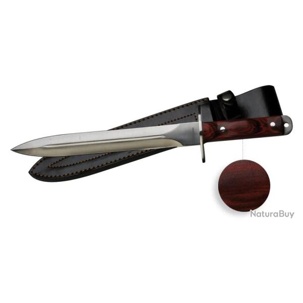 Dague De Chasse 25 cm Manche Bois Avec Etuis