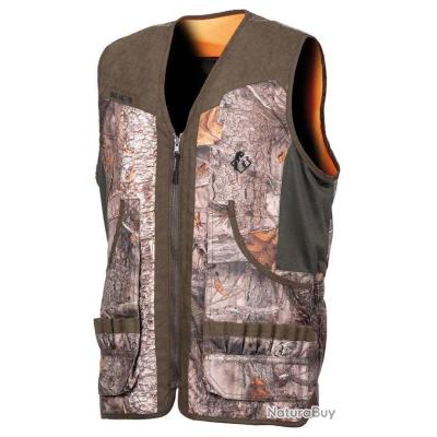 GUGULUZA Gilet De Chasse Orange Camo Réversible Multi-Poches 4XL - Parfait Pêche, Chasse Et Camping