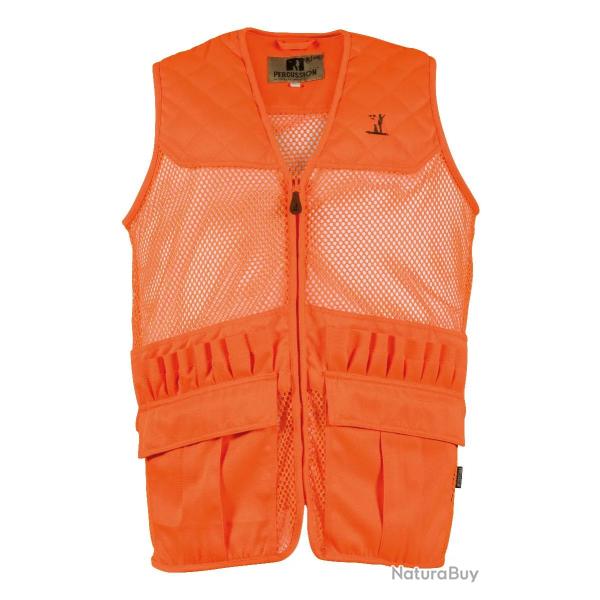 Gilet de Chasse Percussion Savane Filet Orange