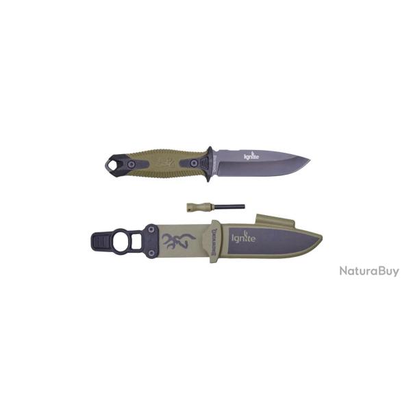 Couteau de Survie Browning Ignite Black Green