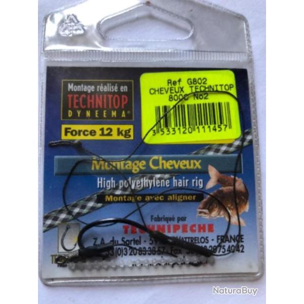 1 hame�on mont� n 2 tresse 12 kg  peche carpe technipeche