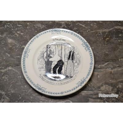 Assiette Parlante Humoristique - Thème Tir à L'arc - Saint-Amand - 19,5 Cm