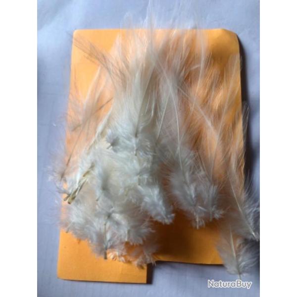 45 plumes blanches 10 cm  p�che mouche