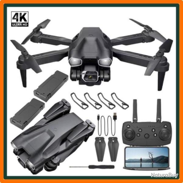 Drone 4K GPS double cam�ra avec 2 batteries - 360� - 2,4G - Noir - Livraison gratuite