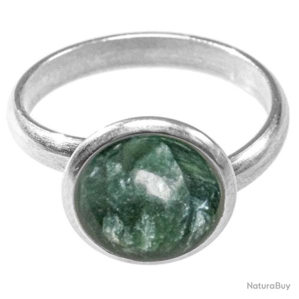 Bague argent�e avec cabochon rond en s�raphinite