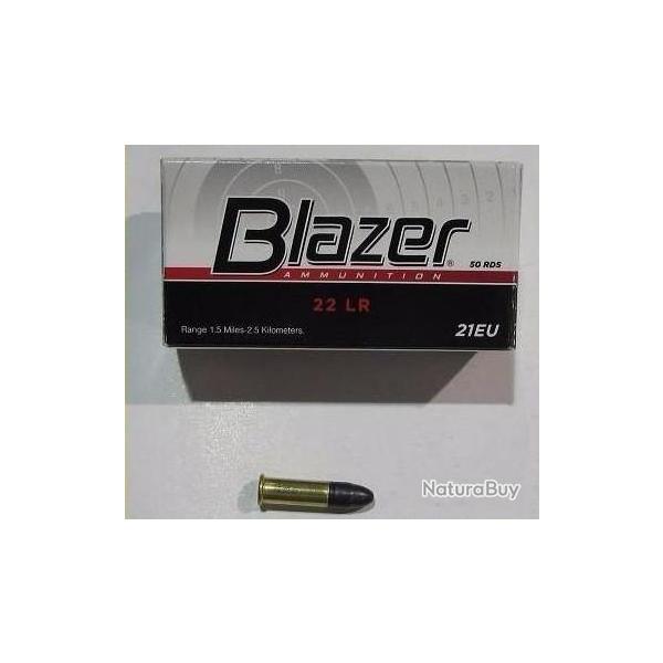 lot 1500 cartouches de 22Lr de marque CCI Blazer, poids 40grs