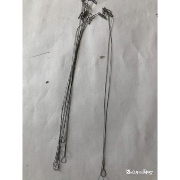 25 bas de ligne acier 20 cm p�che ancien collection occasion