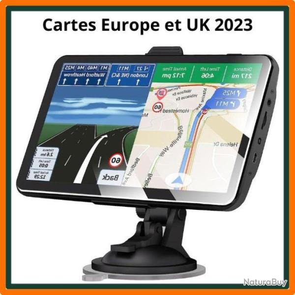 GPS 7 pouces pour poids lourd et voiture - Europe et UK 2023 - Mise � Jour Gratuite - Pare soleil