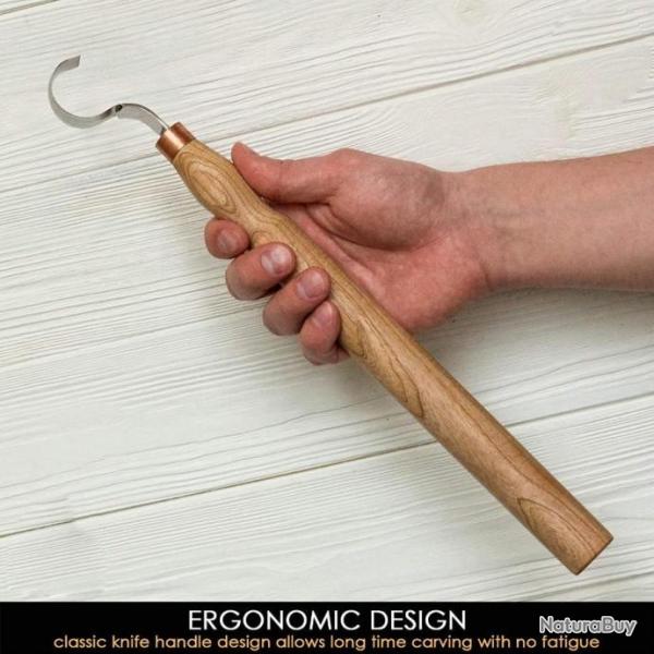 Couteau crochet woodcarving SK2S - LONG - 30mm - BEAVERCRAFT