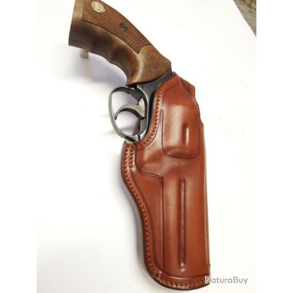 HOLSTER COMBAT FBI, CUIR MR 73 4p , fabrication artisanale fran�aise
