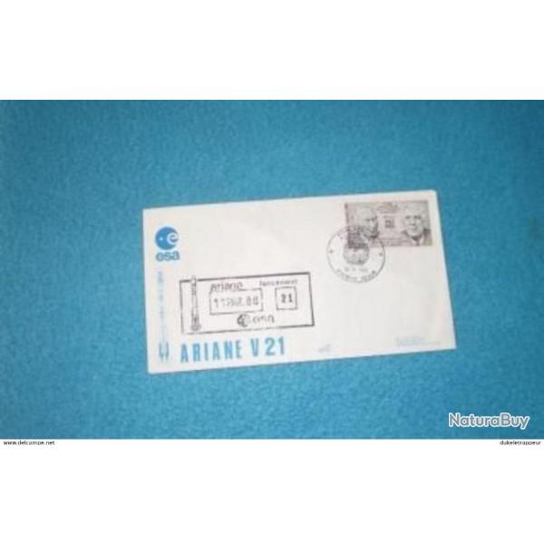 Enveloppe pour le lancement d'ARIANE V 21 (Mars 1988). COLLECTION