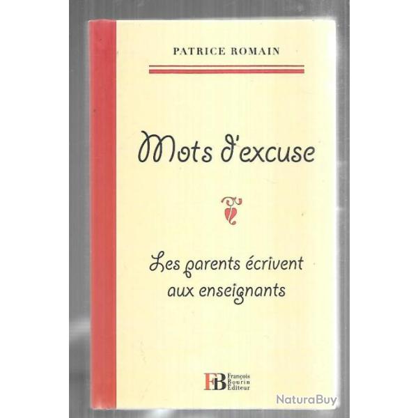mots d'excuse les parents �crivent aux enseignants de patrice romain