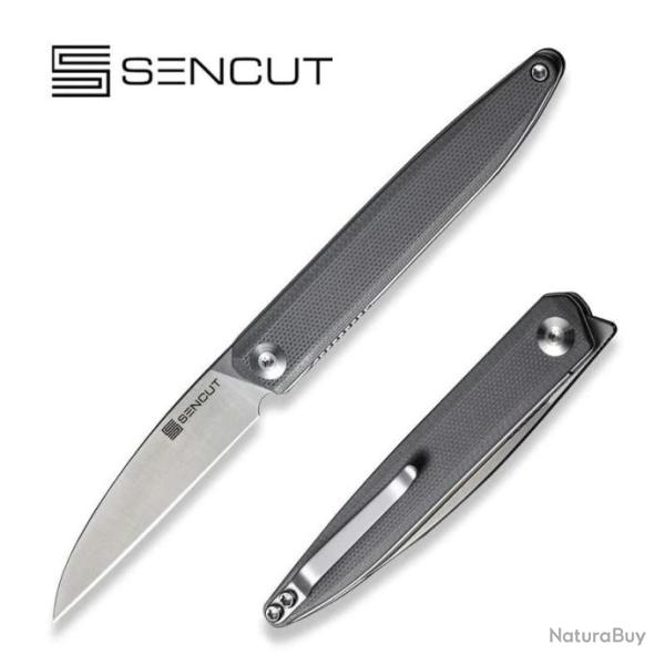 Couteau Sencut Jubil Gray Lame Acier D2 Wharncliffe Manche G10 IKBS Linerlock Clip S200293
