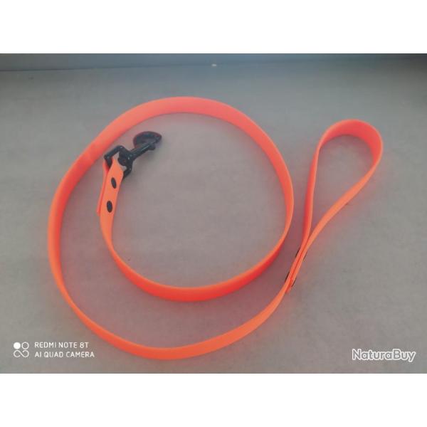 LAISSE PLATE ORANGE "COMFICORD" 19mm x 1.20ml