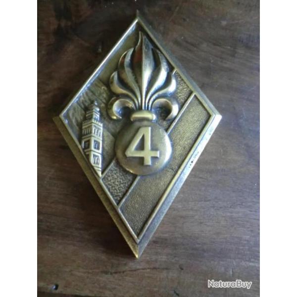 plaque losange  bronze du 4� regiment legion etrangere