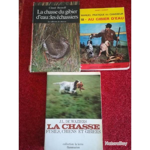 LOT DE  3 LIVRES VINTAGE SUR LA CHASSE.