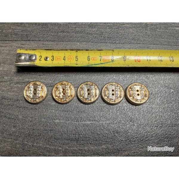 5 boutons type militaire de costume
