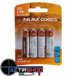 NUM'AXES - Blister 4 piles AA LR06 alcalines 1,5 V