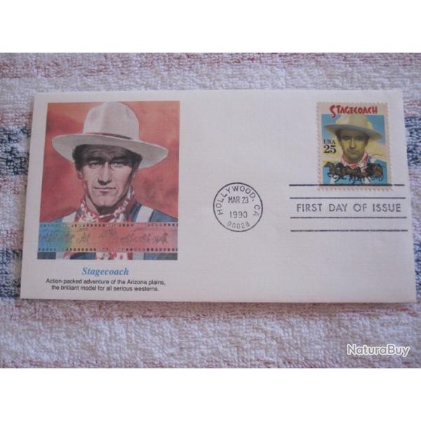 ENVELOPPE "JOHN WAYNE STEAGECOACH" FRIST DAY OF ISSUE"