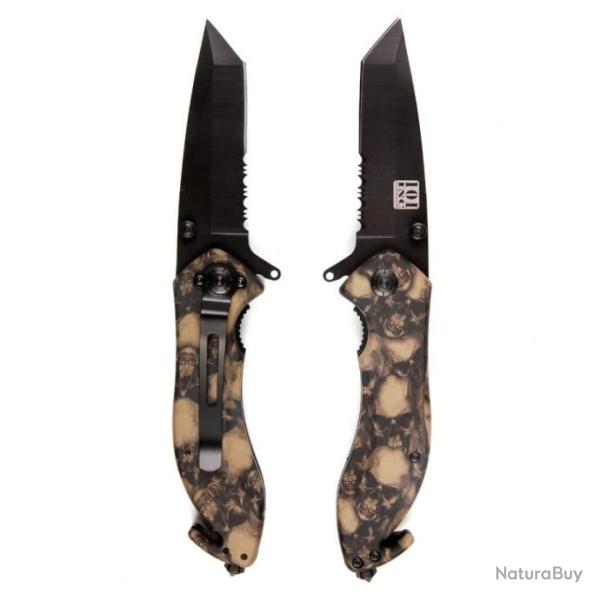 Couteau fermant Skull noir | 101 Inc (457405 | 8719298140825)