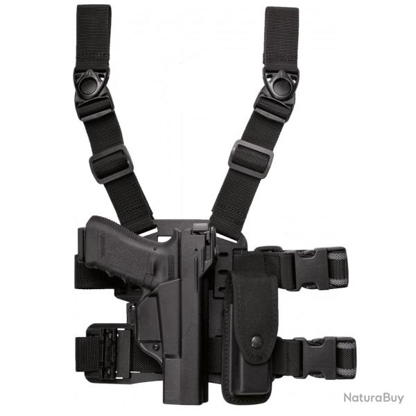 Plaque de cuisse 2 sangles ceinturon 8K18 NOIR