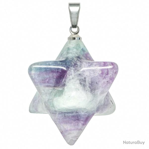 Pendentif �toile merkaba en fluorite