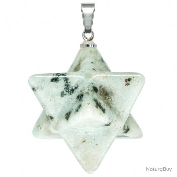 Pendentif �toile merkaba en jaspe s�same