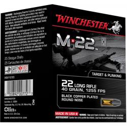 22LR WINCHESTER M22 BLACK COOPER PLATED ROUND NOSE BO&Icirc;TE DE 400