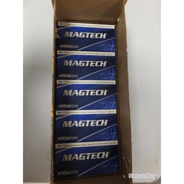 5 BOITES AMORCES MAGTECH SMALL PISTOL 1 1/2 PR-SP+