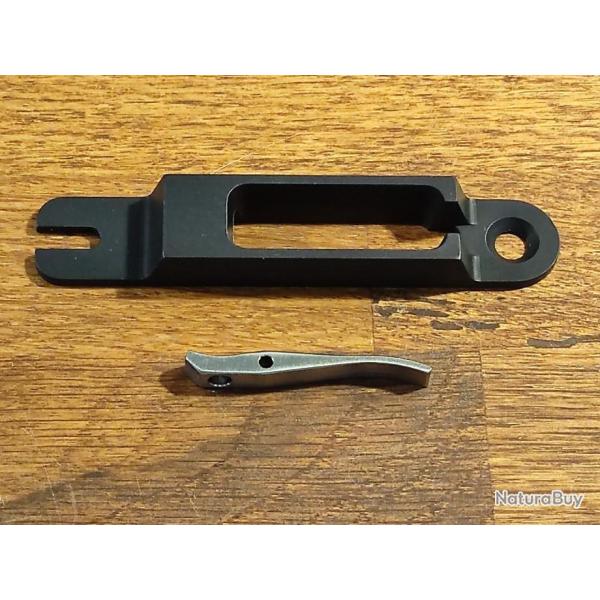 Ensemble rallonge puit de chargeur alu anodis� + Levier d'�jection de chargeur long en titane CZ 457