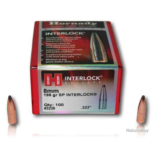 OGIVE HORNADY INTERLOCK CAL 8MM 323 195GR BTE 100 3236