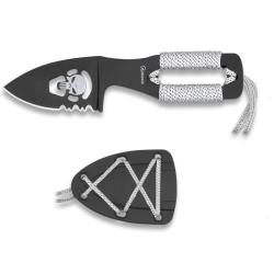 Couteau tactique tour de coup "T&ecirc;te de mort" lame 5cm - Albainox