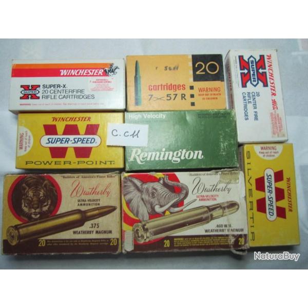 LOT DE 8 BOITES VIDENT sans les  CARTOUCHES DIVERS - CC11