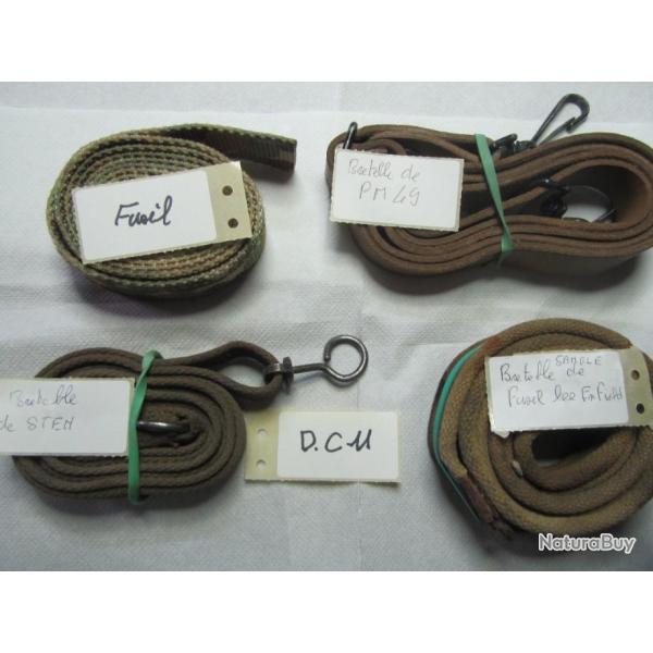 LOT DE 4 BRETTELLES DE FUSILS ET PM DIVERS - DC11