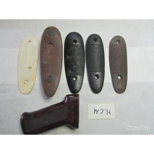 LOT DE 4 PLAQUES DE COUCHE DE FUSIL DE CHASSE + POGNIEE PISTOLET -NC11