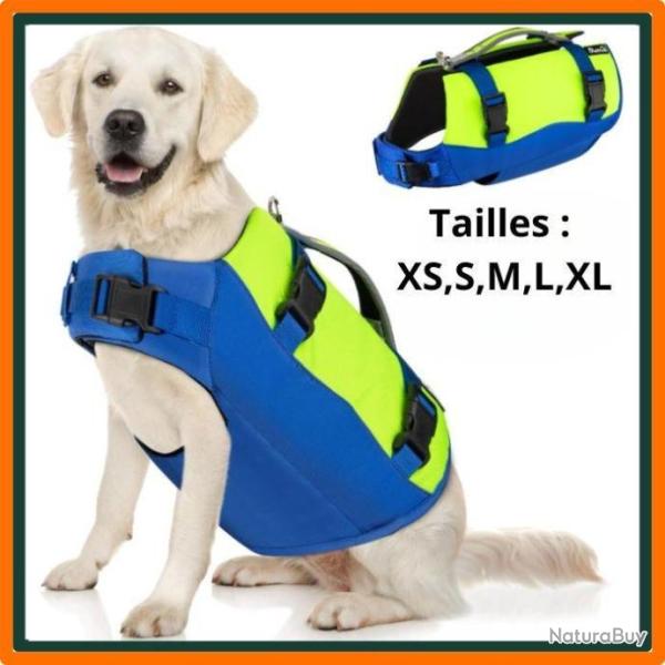 Gilet de sauvetage pour chiens - Taille de XS � XL - Bleu et jaune