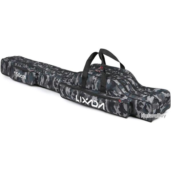 Housse de Transport pour Canne � P�che Pliante 150cm Grande Capacit� Imperm�able Plusieurs Poches