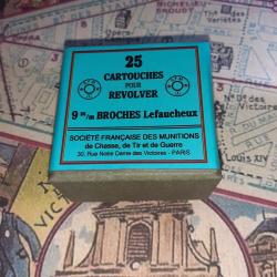 9 mm Broches "Lefaucheux" (St&eacute; Fran. Munitions): Reproduction boite cartouches (vide) SFM 10812406