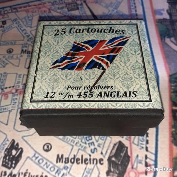 12 mm 455 1897 Anglais (Houllier & Blanchard): Reproduction boite munitions (vide) HB 10812440