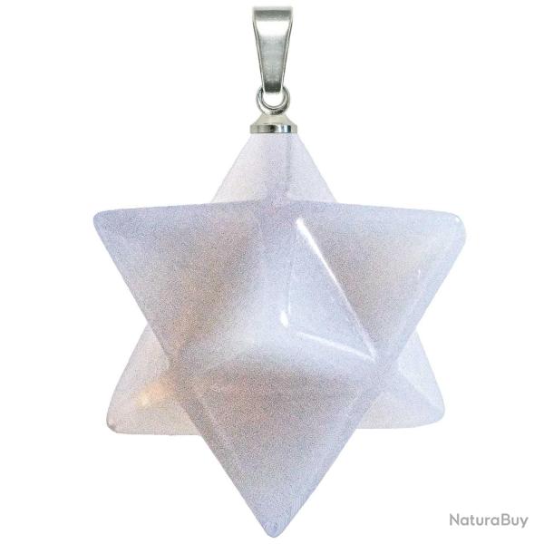 Pendentif �toile merkaba en agate grise