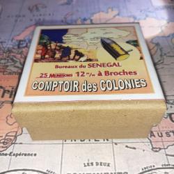 12 mm Broches (Comptoir des Colonies / S&eacute;n&eacute;gal): Reproduction boite munitions (vide) CoCo 10812495