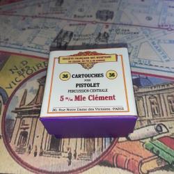 5 mm Cl&eacute;ment (St&eacute; Fran. Munitions): Reproduction boite cartouches (vide) collection SFM 10813637