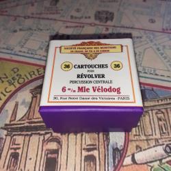 6 mm V&eacute;lodog (St&eacute; Fran. Munitions): Reproduction boite cartouches (vide) collection SFM 10813675