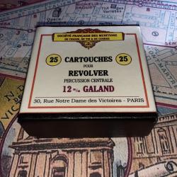 12 mm Galand (St&eacute; Fran. Munitions): Reproduction boite cartouches (vide) collection SFM 10813746