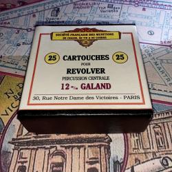 12 mm Galand (St&eacute; Fran. Munitions): Reproduction boite cartouches (vide) collection SFM 10813746