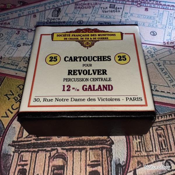 12 mm Galand (St� Fran. Munitions): Reproduction boite cartouches (vide) collection SFM 10813746